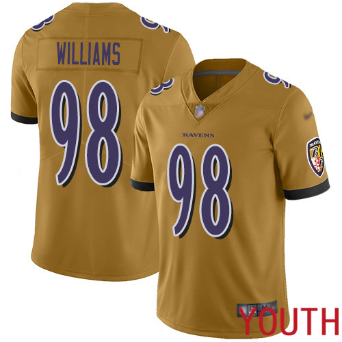 Baltimore Ravens Limited Gold Youth Brandon Williams Jersey NFL Football 98 Inverted Legend